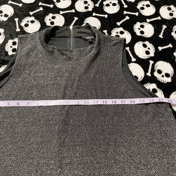 REITMANS Plus-size dark silver metallic mock neck flowy shift dress ~ 2X XXL - Picture 6 of 12